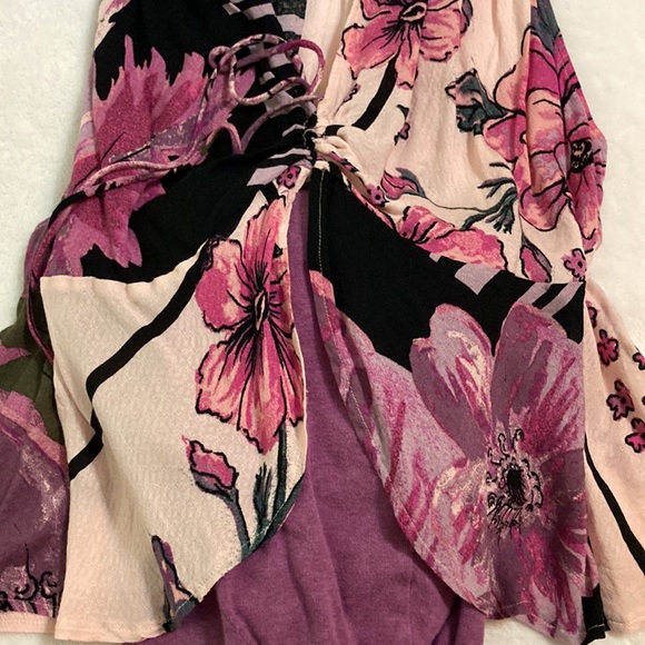 Floral Free People halter XL, pinks and black, NWT - Picture 13 of 15